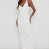 Clothing Pretty Lavish | Lara Ribbed Midaxi Dress Cream