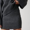 Clothing Pretty Lavish | Sloane A-Line Knit Mini Skirt Charcoal