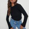 Clothing Pretty Lavish | Jayla Long Sleeve Knit Top Black