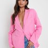 Clothing Pretty Lavish | Dylan Dad Linen Blazer Pink