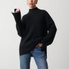 Clothing Pretty Lavish | Amory Grown Neck Knit Jumper Black