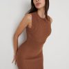 Clothing Pretty Lavish | Sutton Contrast Crochet Dress Brown