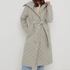 Clothing Pretty Lavish | Denver Quilted Oversized Coat Olive