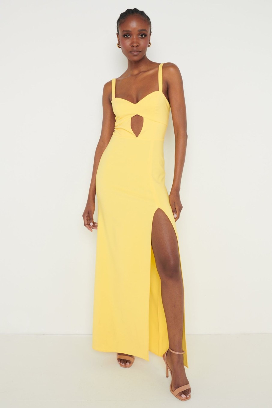 Clothing Pretty Lavish | Alice Cut Out Sweetheart Maxi Dress Yellow