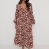 Clothing Pretty Lavish | Dotty Day Dress Brown Zebra Abstract