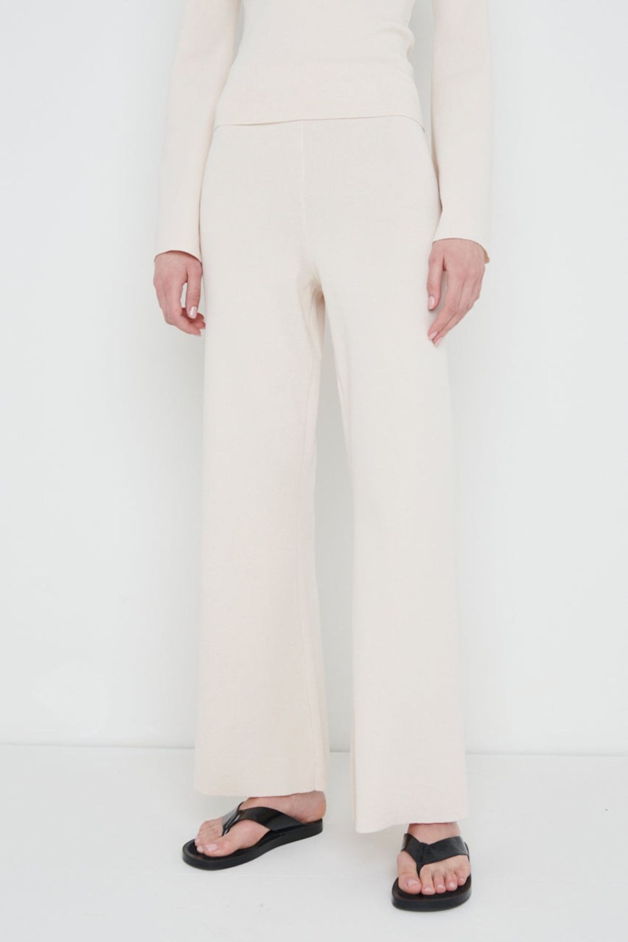 Clothing Pretty Lavish | Hayden Knit Trousers Cream