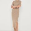 Clothing Pretty Lavish | Rosa Midaxi Knit Dress Stone