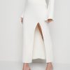 Clothing Pretty Lavish | Blythe Slit Knit Skirt Cream