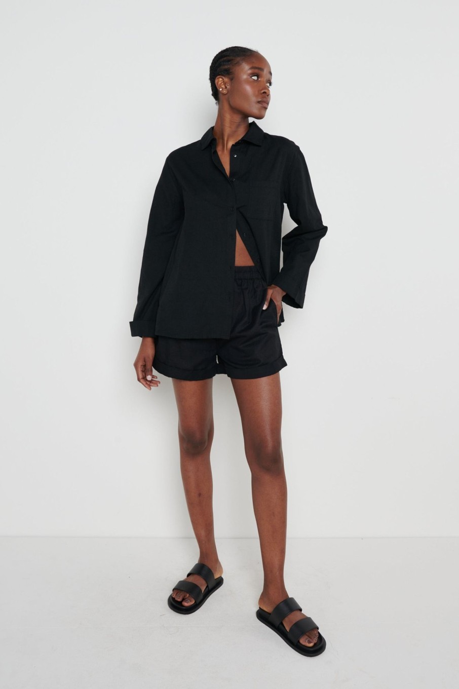 Clothing Pretty Lavish | Belle Boxy Linen Shirt