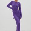 Clothing Pretty Lavish | Dahlia Cut Out Maxi Knit Dress Purple