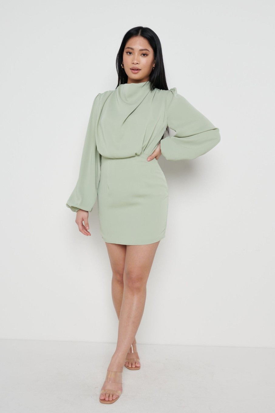 Clothing Pretty Lavish | Rachel Pleated Mini Dress Mint