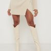 Clothing Pretty Lavish | Lakelyn Wrap Mini Knit Skirt Beige