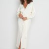 Clothing Pretty Lavish | Peony Belted Cardigan Dress Cream