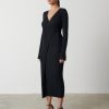 Clothing Pretty Lavish | Vinnie Wrap Tie Midaxi Dress Black