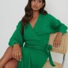 Clothing Pretty Lavish | Beau Wrap Midi Dress Emerald