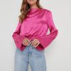 Clothing Pretty Lavish | Jayda Cowl Neck Blouse Pink