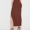 Clothing Pretty Lavish | Celine Crochet Knit Skirt Brown