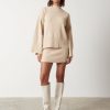 Clothing Pretty Lavish | Sloane A-Line Knit Mini Skirt Oatmeal