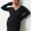 Clothing Pretty Lavish | Jacklin Wrap Midaxi Dress Curve Black