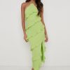 Clothing Pretty Lavish | Katy Ruffle Midaxi Dress Green