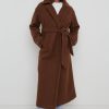 Clothing Pretty Lavish | Grayson Boucle Oversized Coat Brown