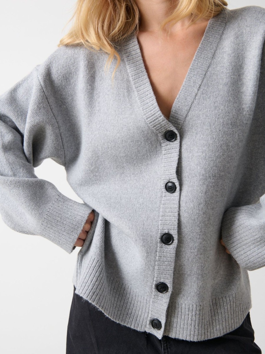 Clothing Pretty Lavish | Makai Oversized Cardigan Grey