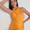 Clothing Pretty Lavish | Margot Cowl Front Mini Dress Orange