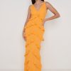 Clothing Pretty Lavish | Piper Ruffle Maxi Dress Orange