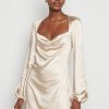 Clothing Pretty Lavish | Janis Mini Cowl Neck Dress Champagne