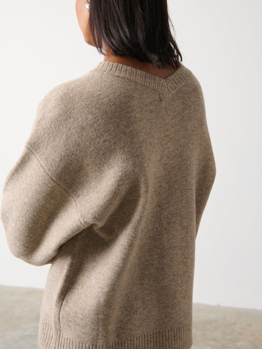 Clothing Pretty Lavish | Makai Oversized Cardigan Beige