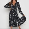 Clothing Pretty Lavish | Dotty Day Dress Black Polka Dot