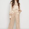 Clothing Pretty Lavish | Hailee Satin Trousers Champagne