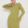 Clothing Pretty Lavish | Laurel Long Sleeve Knit Mini Dress Olive