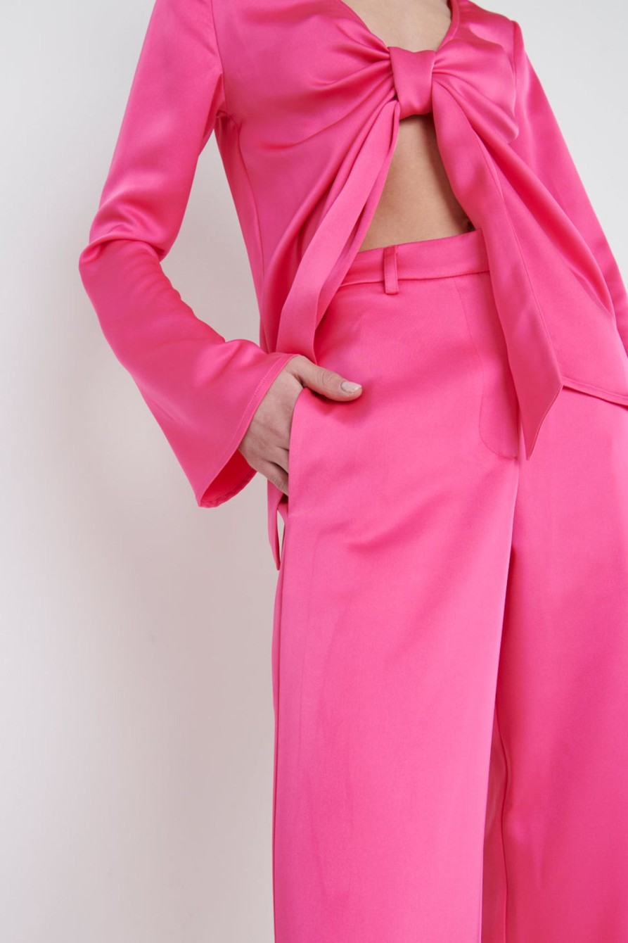 Clothing Pretty Lavish | Ashley Straight Leg Trousers Pink