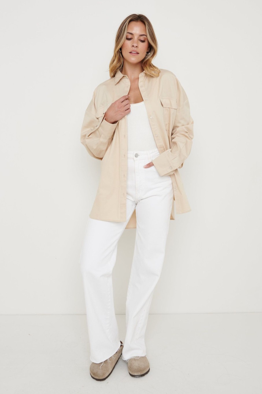 Clothing Pretty Lavish | Max Utility Shirt Beige