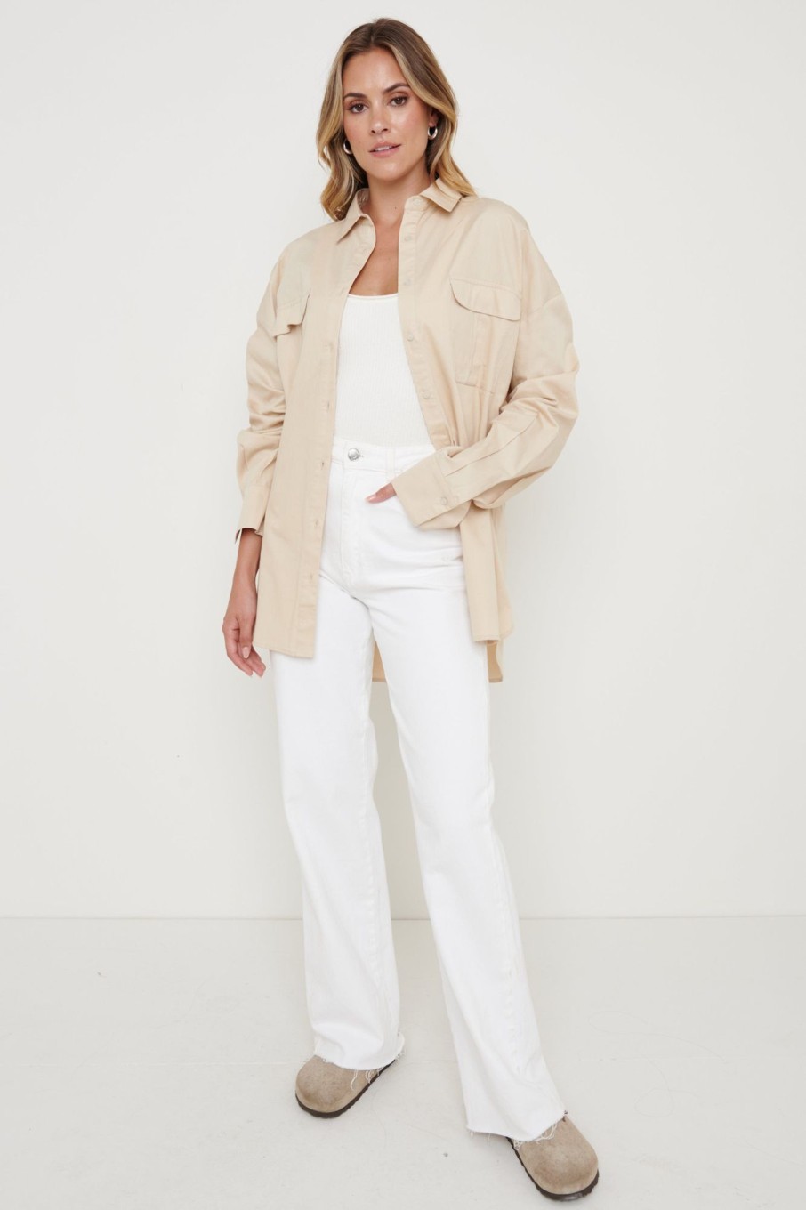 Clothing Pretty Lavish | Max Utility Shirt Beige