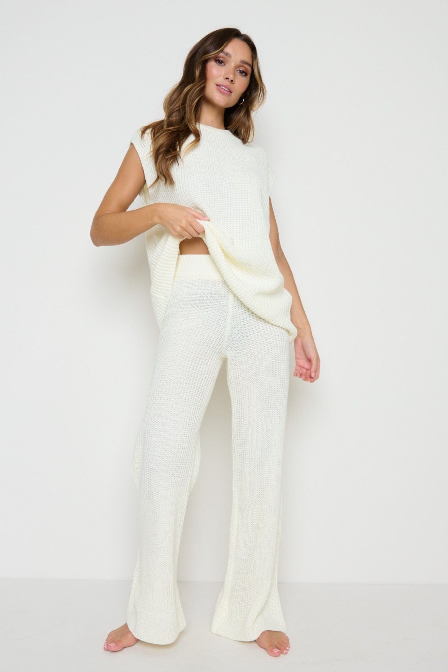 Clothing Pretty Lavish | Arden Fisherman Knit Trousers