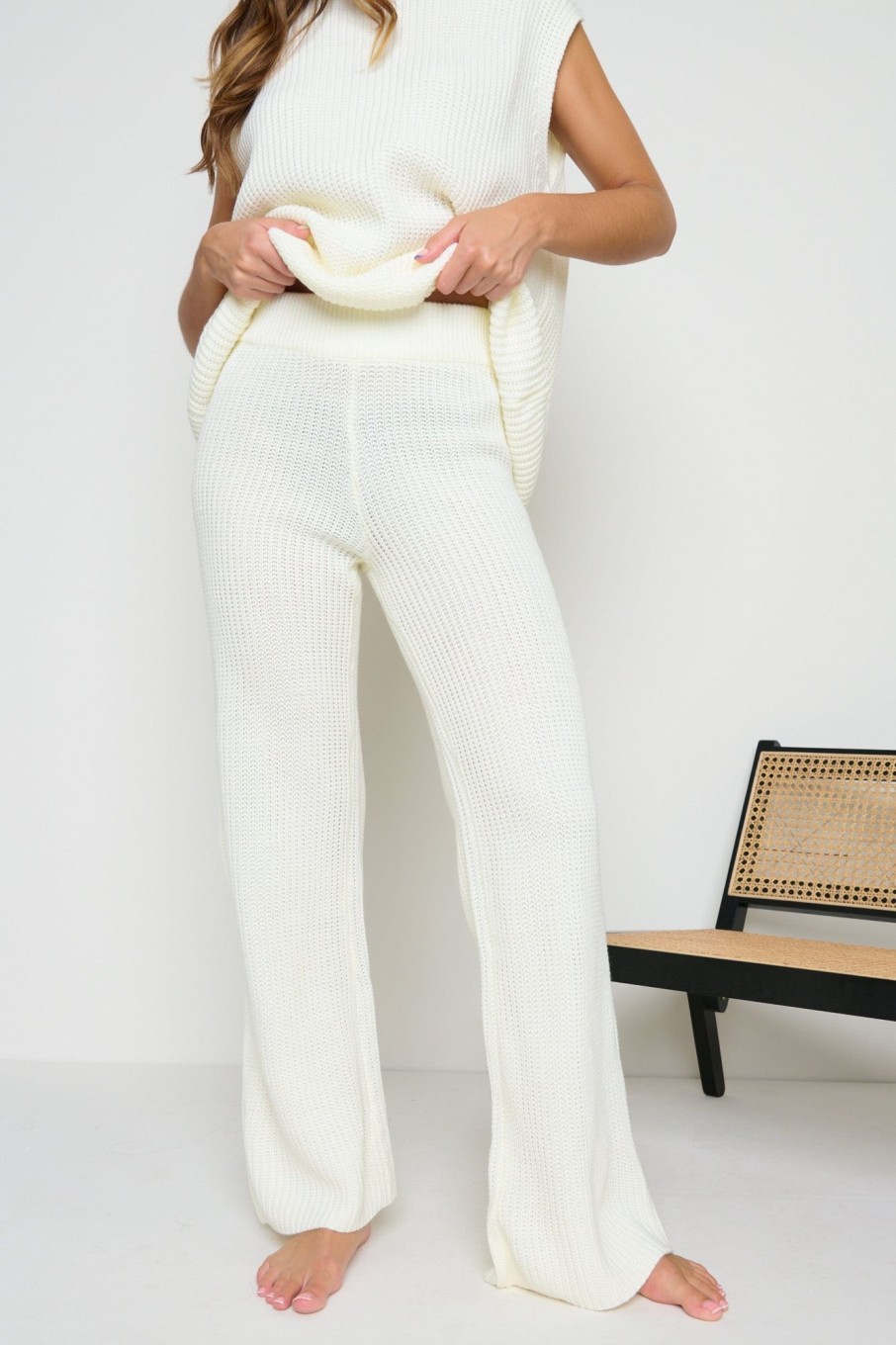 Clothing Pretty Lavish | Arden Fisherman Knit Trousers