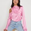 Clothing Pretty Lavish | Jett Asymmetric Blouse Pink