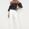 Clothing Pretty Lavish | Elle Bardot Puff Sleeve Blouse Black