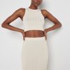 Clothing Pretty Lavish | Auden Rib Knit Crop Top Cream