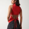 Clothing Pretty Lavish | Eva Backless Knit Top Red