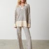 Clothing Pretty Lavish | Hayden Striped Trouser Cream And Navy