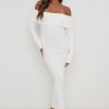 Clothing Pretty Lavish | Soreya Bardot Knit Dress Cream