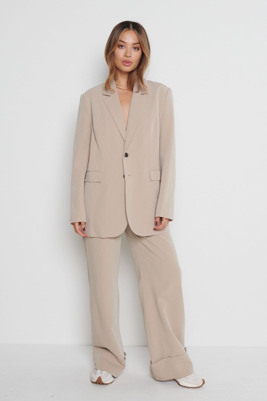 Clothing Pretty Lavish | Dylan Dad Blazer Beige