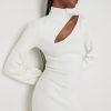 Clothing Pretty Lavish | Jolie Cut Out Knit Dress Cream