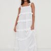 Clothing Pretty Lavish | Rosetta Ruffle Midi Dress White