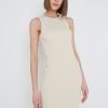 Clothing Pretty Lavish | Billie Ribbed Racer Mini Dress Beige