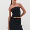 Clothing Pretty Lavish | Reese Bandeau Knit Top Black