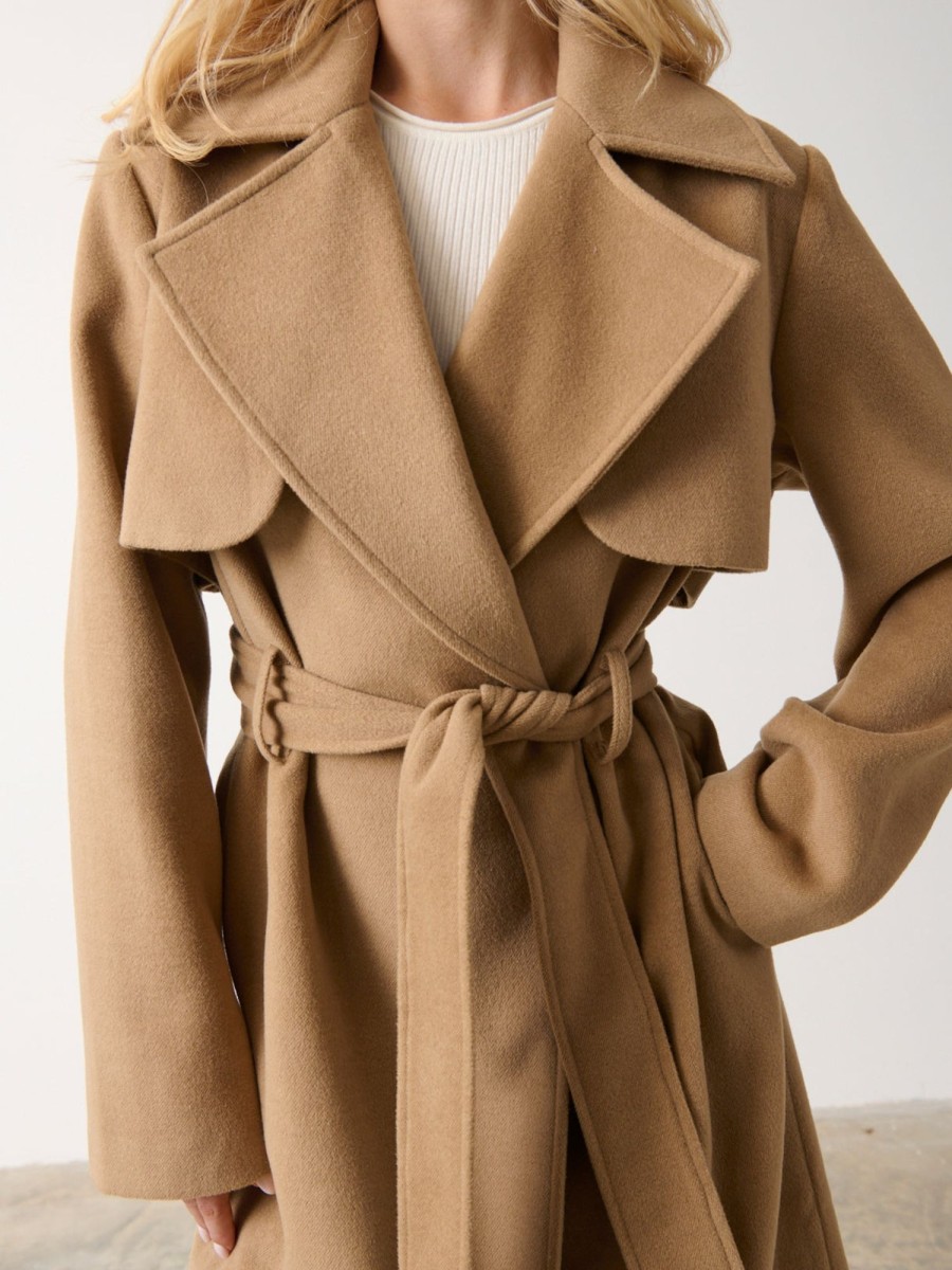 Clothing Pretty Lavish | Logan Felted Trench Camel